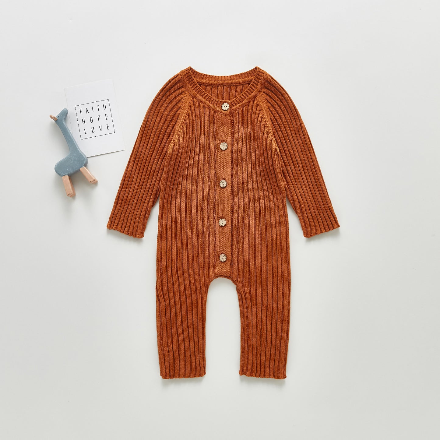 Long-sleeved Knitted Romper