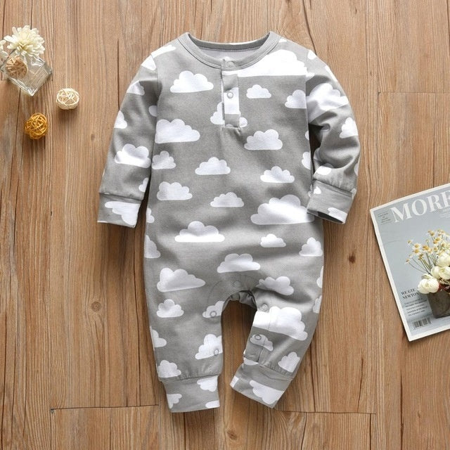 Newborn Cotton Denim Jumpsuit Romper