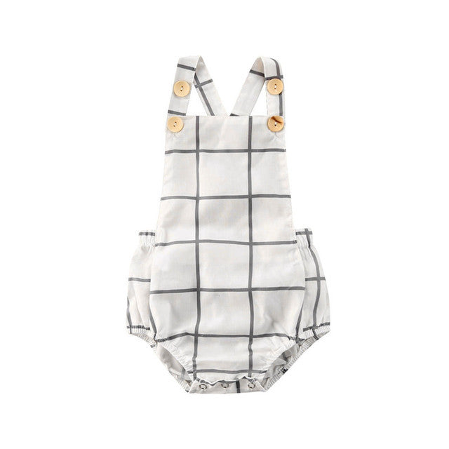 Patterned Flannel Sleeveless Bubble Romper – Cake Style
