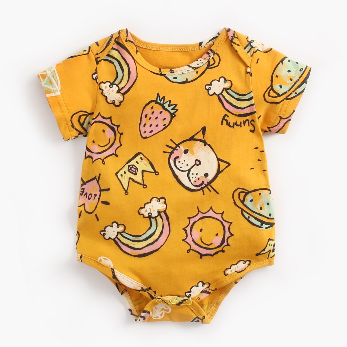 Cartoon Triangle Climbing Baby Romper – Unisex