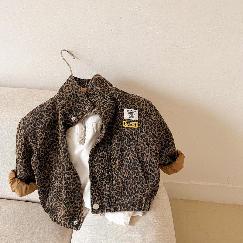 Kids’ Leopard Print Jacket – Trendy Autumn Coat