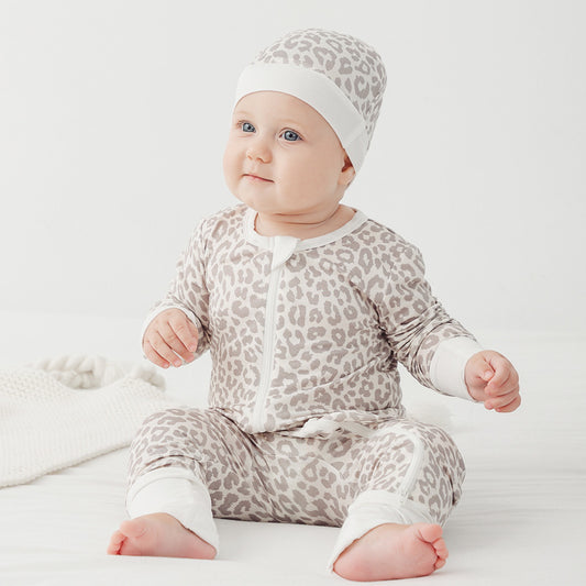 Bamboo Fiber Baby Jumpsuit with Double Zipper – Long Sleeve Pajamas Romper