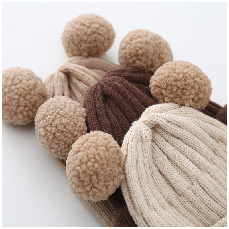 Baby Bear Ear Knit Beanie Hat