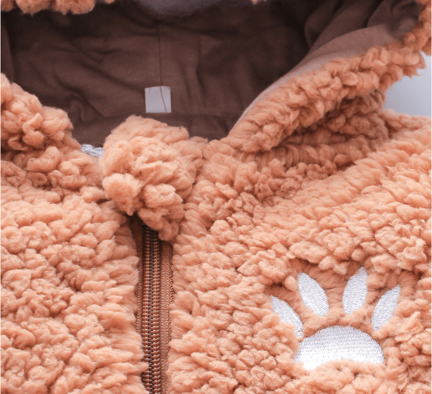 Baby Bear Fleece Romper – Hooded Winter Bodysuit