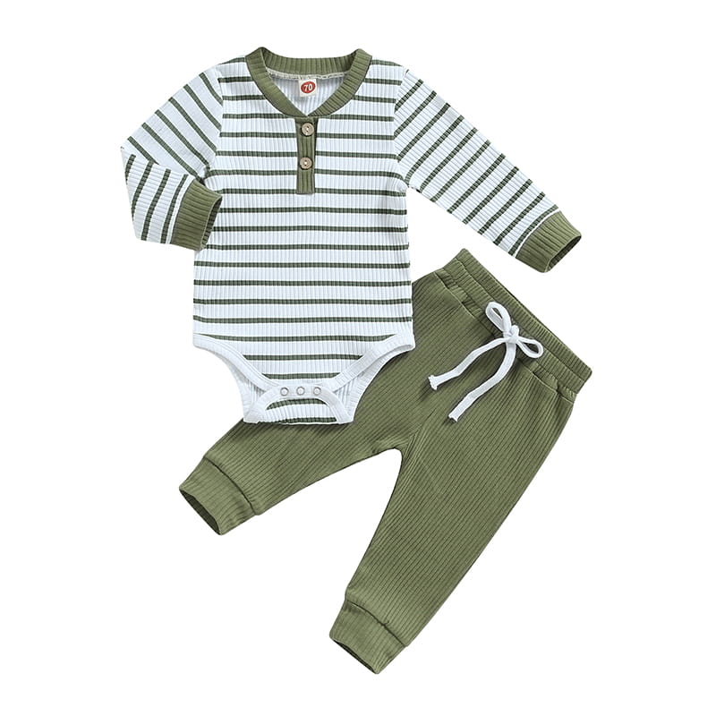 Baby Boy Striped Romper Set