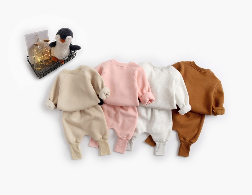 Baby Fleece-Lined Sweater Set – Cozy Two-Piece Outfit