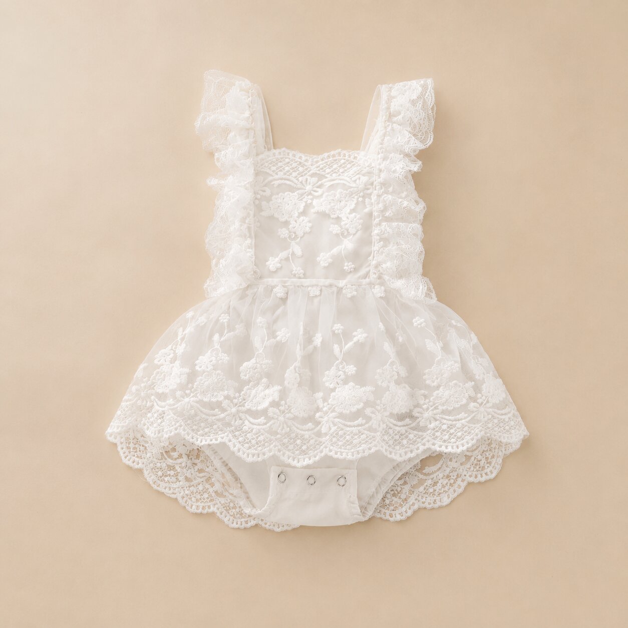Baby Girl Lace Romper Dress – Lightweight Summer Outfit for Birthdays & Photos