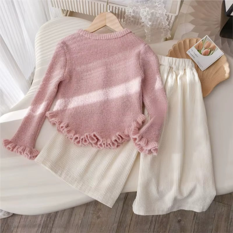Girls Spring Cardigan – Soft Floral Knit Jacket