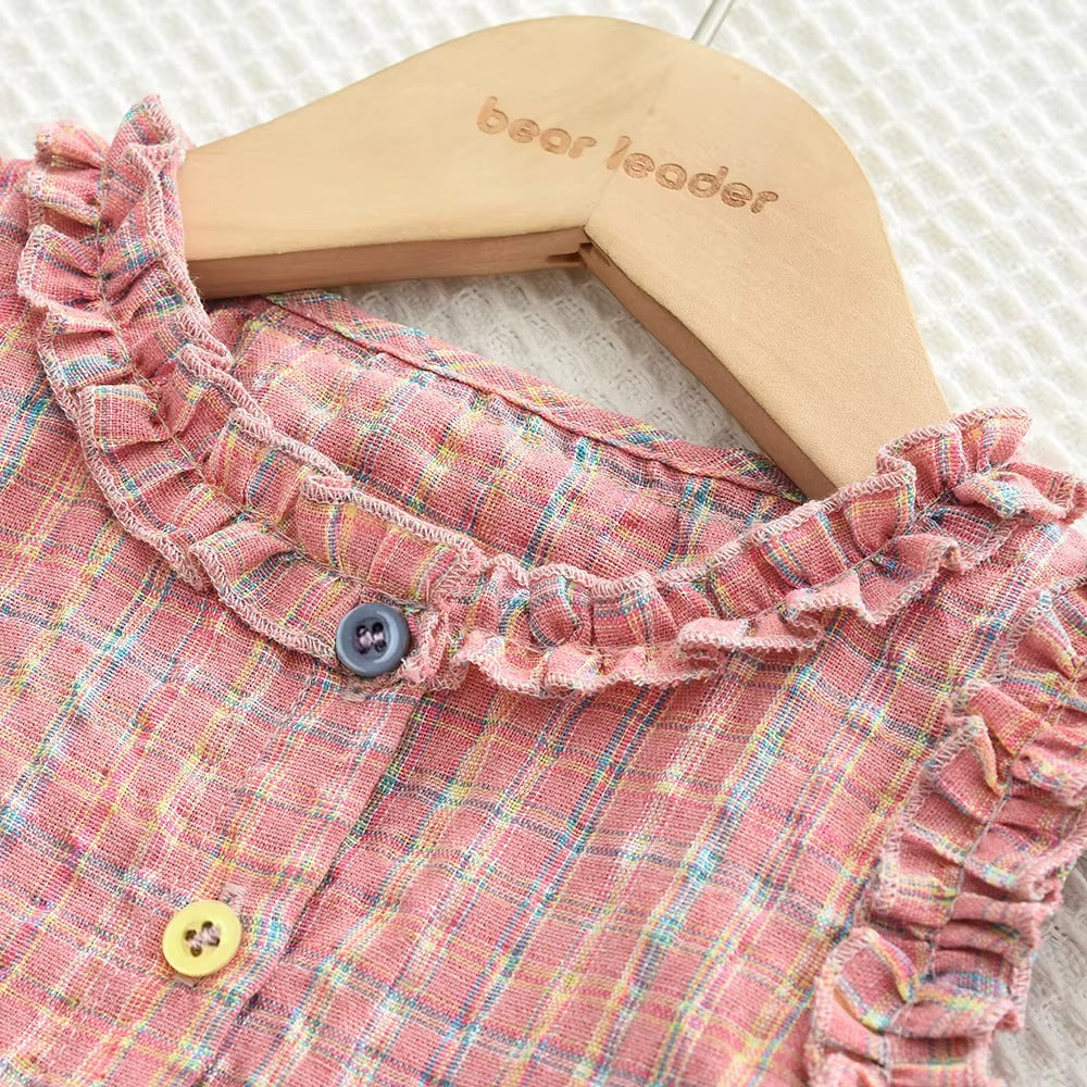 Girls Plaid Summer Outfit – Cute 2-Piece Set