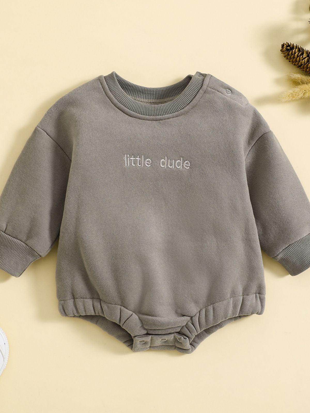 Solid Color Long Sleeves Onesie