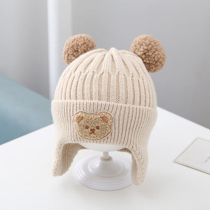 Baby Bear Ear Knit Beanie Hat