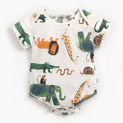 Cartoon Triangle Climbing Baby Romper – Unisex