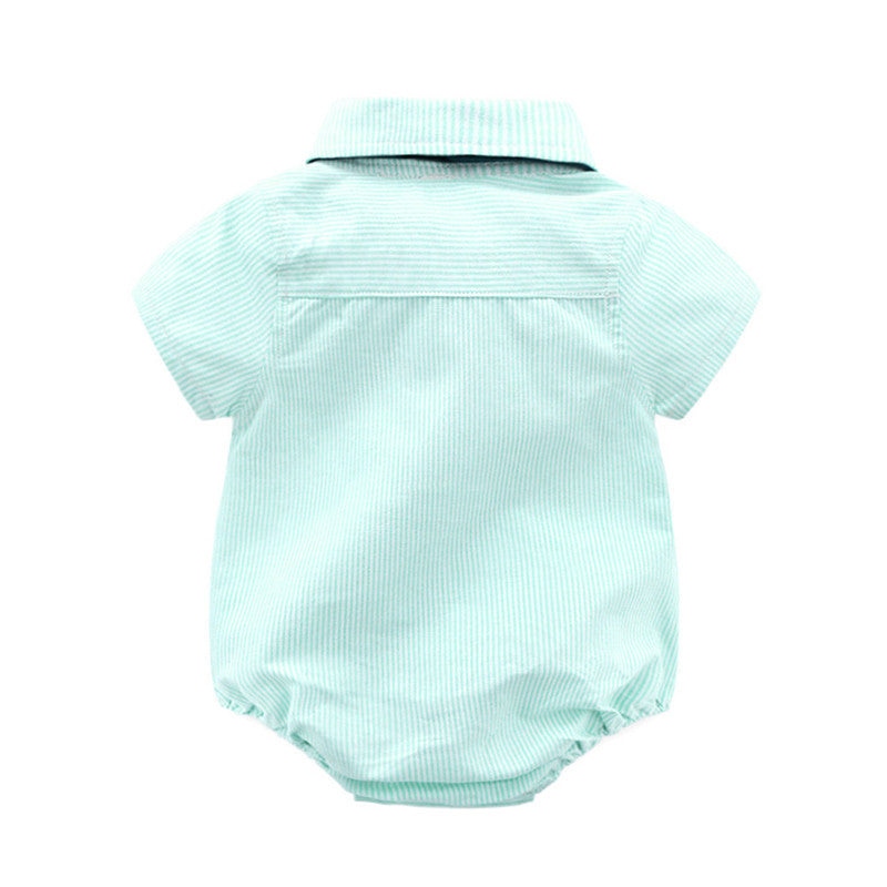 Gentlemen Bubble Romper with Detachable Cap & Suspenders