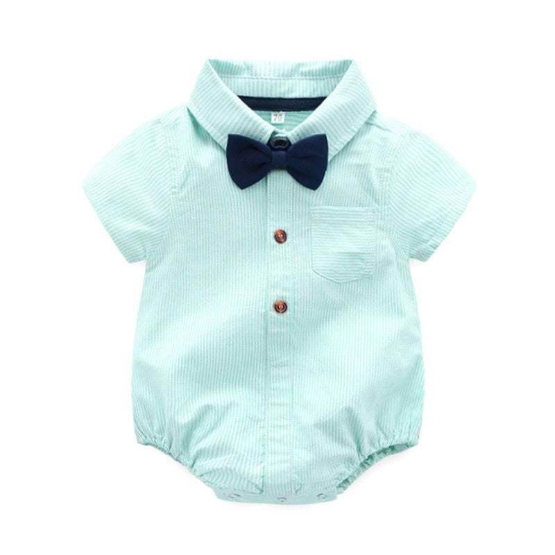 Gentlemen Bubble Romper with Detachable Cap & Suspenders