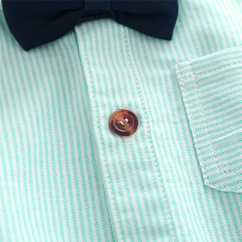 Gentlemen Bubble Romper with Detachable Cap & Suspenders