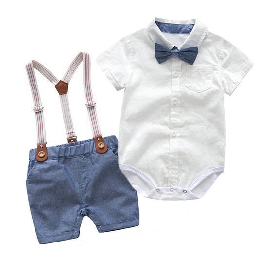 Baby Bow Tie Romper Set