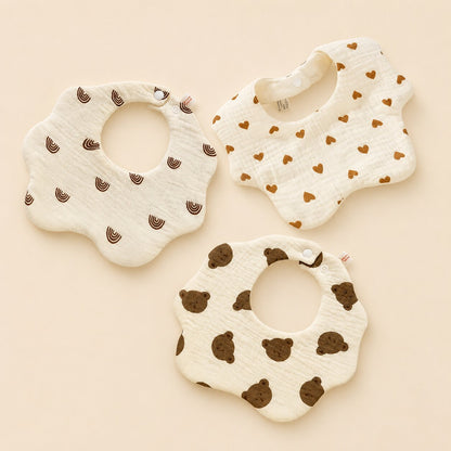 3-Pack Organic Cotton Baby Bib Set – Soft Absorbent Feeding & Drool Bibs