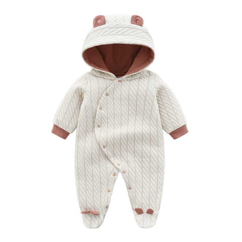 Hooded Long‑Sleeve Jumpsuit with Bear Ears