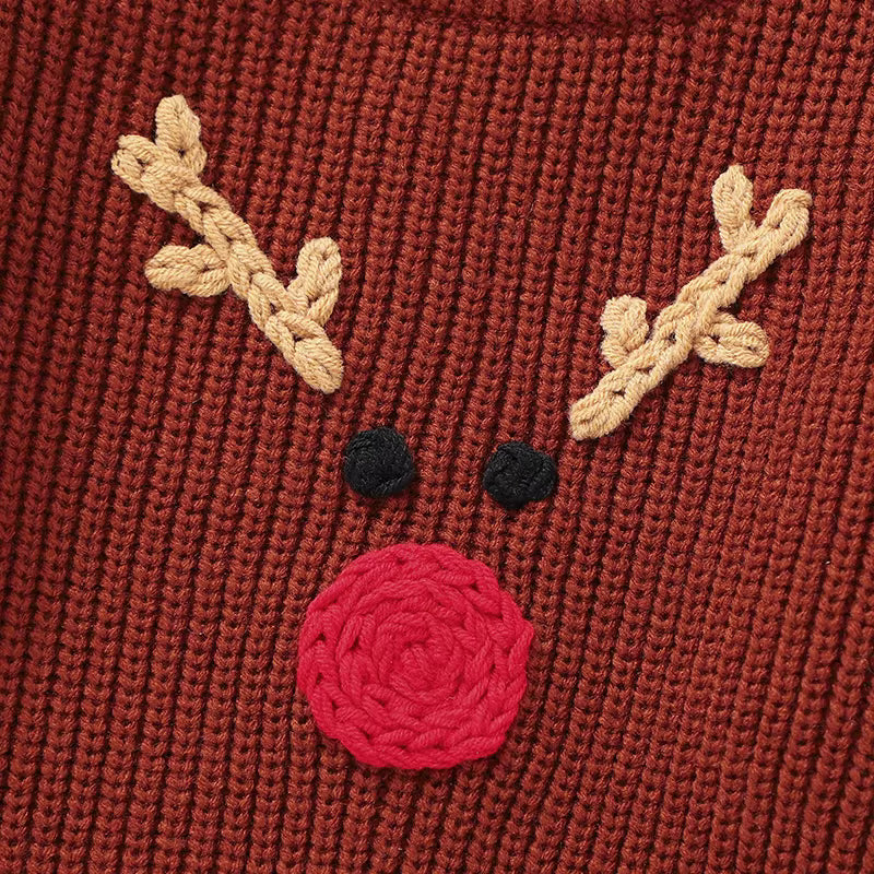 Baby & Toddler Reindeer Embroidered Knit Pullover