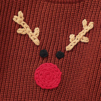 Baby & Toddler Reindeer Embroidered Knit Pullover