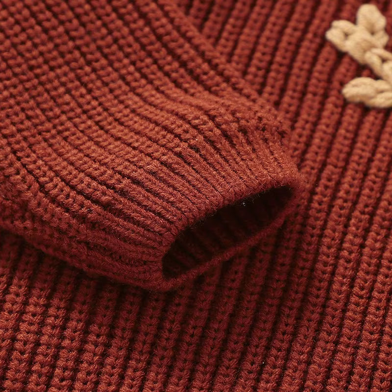Baby & Toddler Reindeer Embroidered Knit Pullover