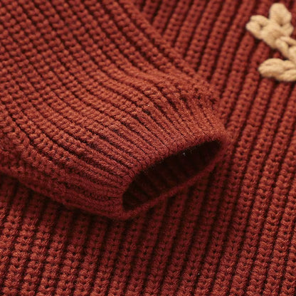Baby & Toddler Reindeer Embroidered Knit Pullover