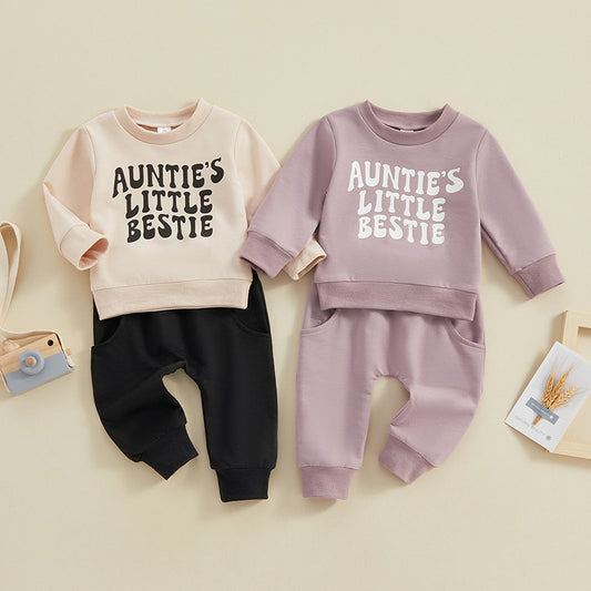 “Auntie’s Little Bestie” Two-Piece Shirt & Pants Set