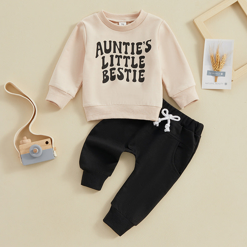 “Auntie’s Little Bestie” Two-Piece Shirt & Pants Set