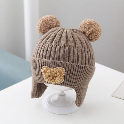Baby Bear Ear Knit Beanie Hat