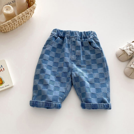 Boys’ Plaid Denim Pants