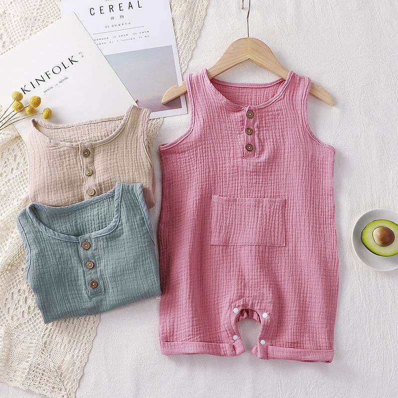 Unisex Baby Summer Romper with Matching Hat