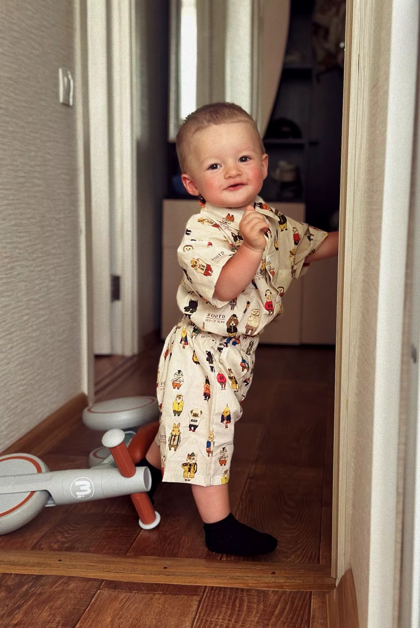 Toddler Boys Cartoon Shirt and Shorts Set