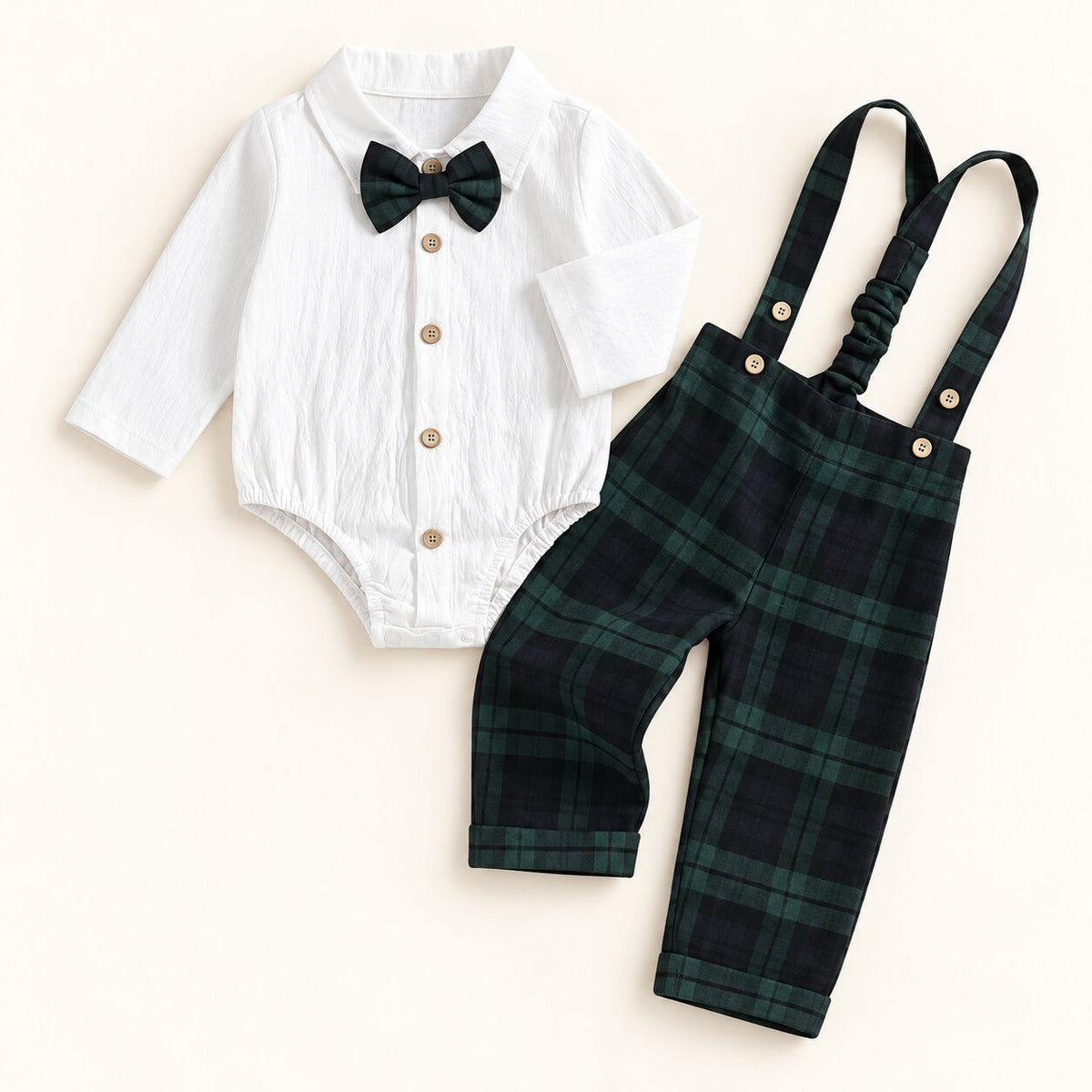 Baby 3-Piece Collared Romper Set