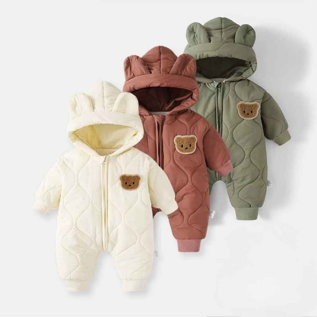 Baby Bear Ear Winter Snowsuit Romper