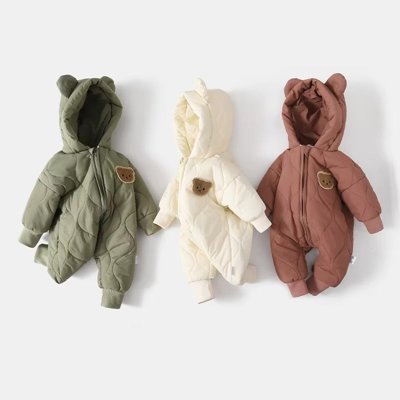 Baby Bear Ear Winter Snowsuit Romper