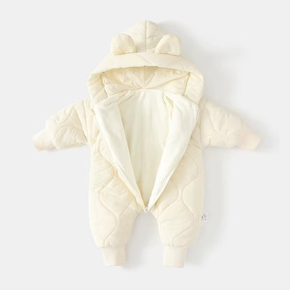 Baby Bear Ear Winter Snowsuit Romper