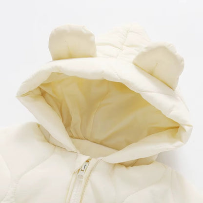 Baby Bear Ear Winter Snowsuit Romper