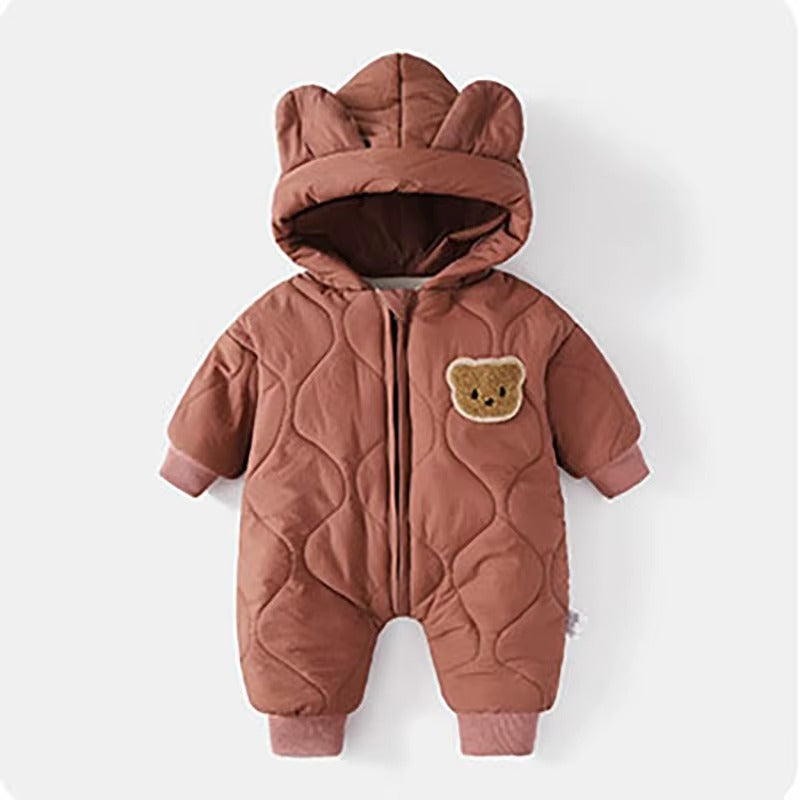 Baby Bear Ear Winter Snowsuit Romper