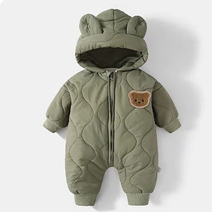 Baby Bear Ear Winter Snowsuit Romper