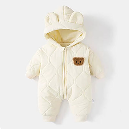 Baby Bear Ear Winter Snowsuit Romper