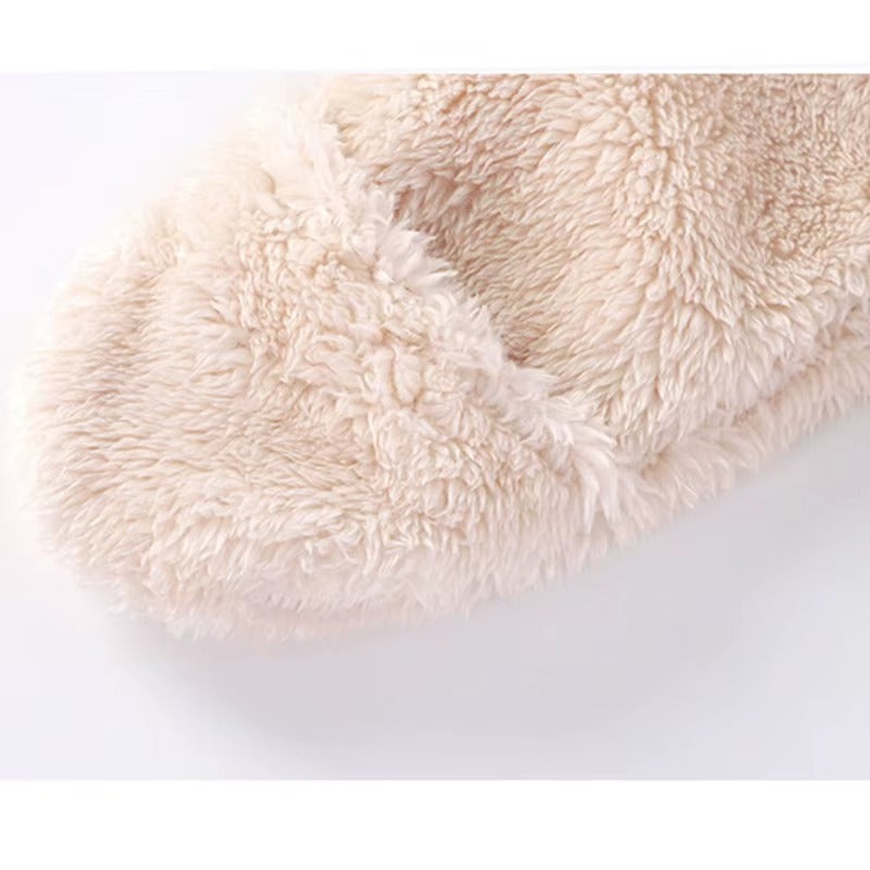 Baby Bear Heart Patch Hooded Fleece Romper