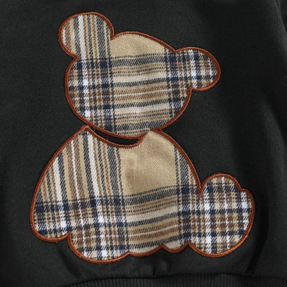Baby Bear Plaid Sweatshirt Outfit Set