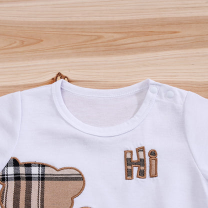 Baby Bear Plaid T-shirt & Shorts Outfit Set