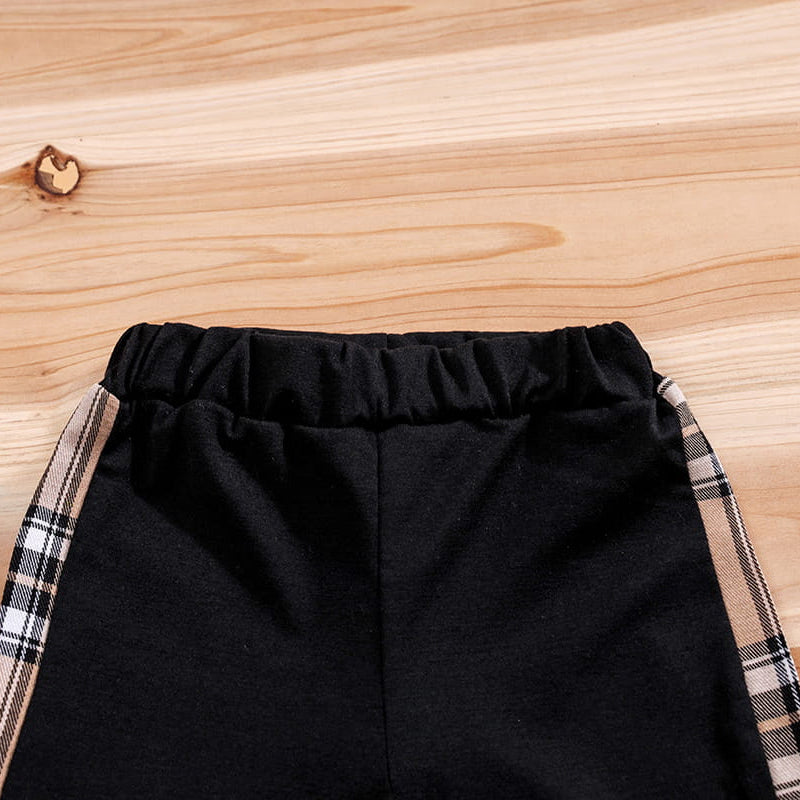 Baby Bear Plaid T-shirt & Shorts Outfit Set