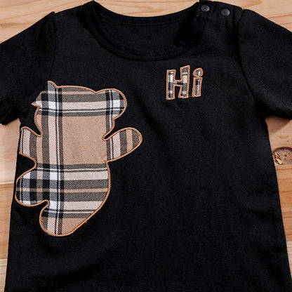 Baby Bear Plaid T-shirt & Shorts Outfit Set