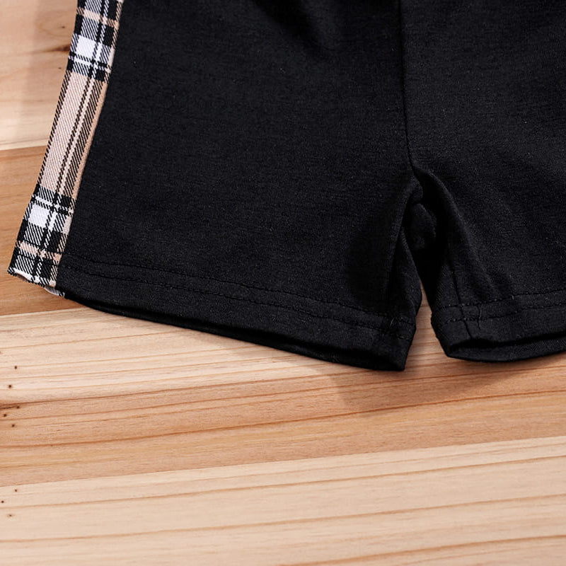 Baby Bear Plaid T-shirt & Shorts Outfit Set