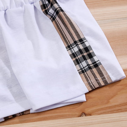 Baby Bear Plaid T-shirt & Shorts Outfit Set