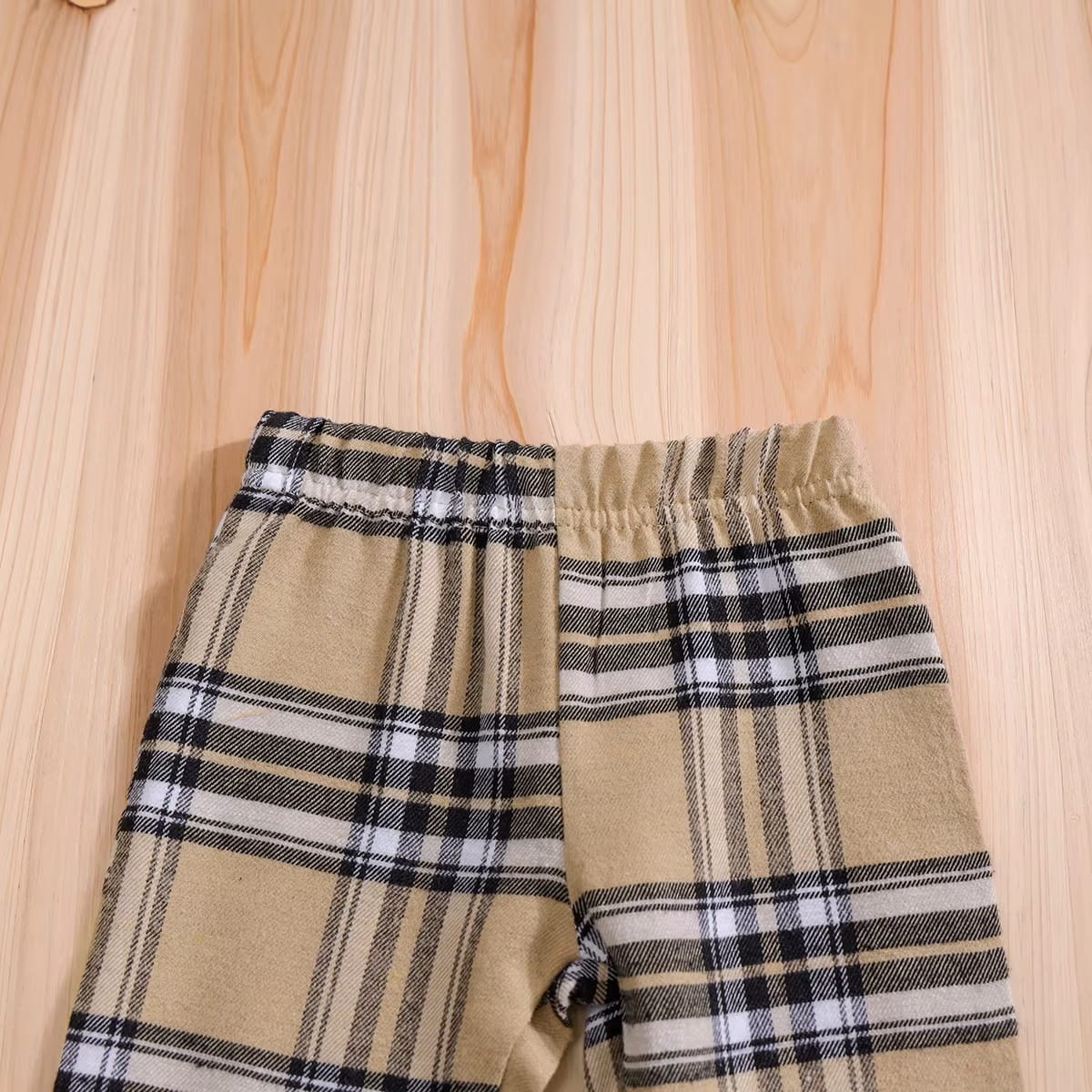 Baby Bear Plaid Tuxedo Romper Outfit Set