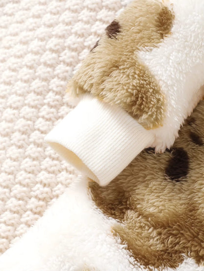 Baby Bear Plush Hooded Romper