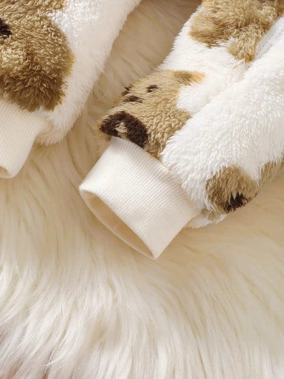 Baby Bear Plush Hooded Romper